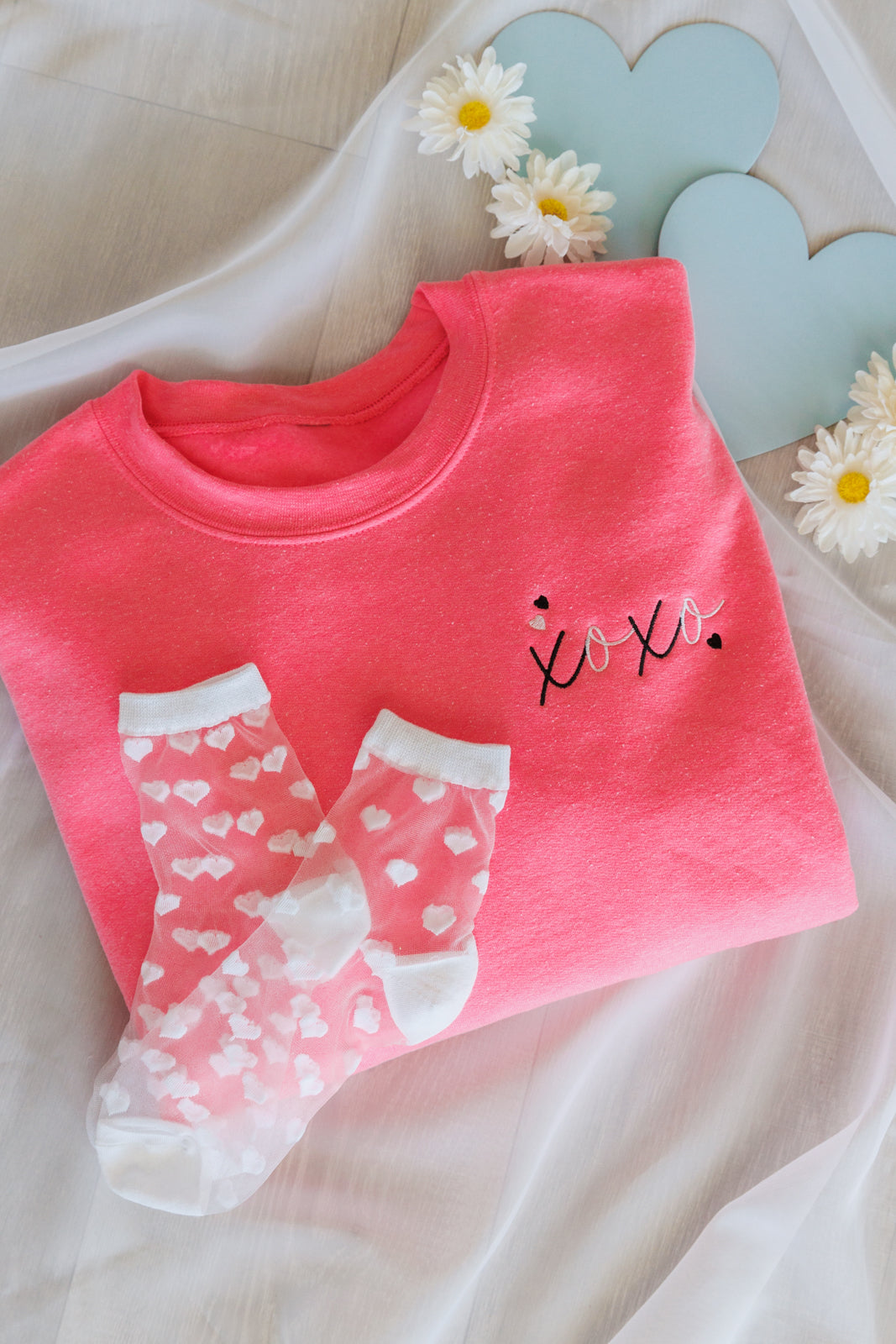 Hazel Blues® |  XOXO Embroidered Sweatshirt