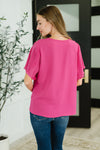 Hazel Blues® |  Pink and Perfect Ruffle Sleeve Top