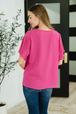 Hazel Blues® |  Pink and Perfect Ruffle Sleeve Top