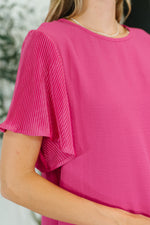 Hazel Blues® |  Pink and Perfect Ruffle Sleeve Top