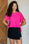 Hazel Blues® |  Pink and Perfect Ruffle Sleeve Top