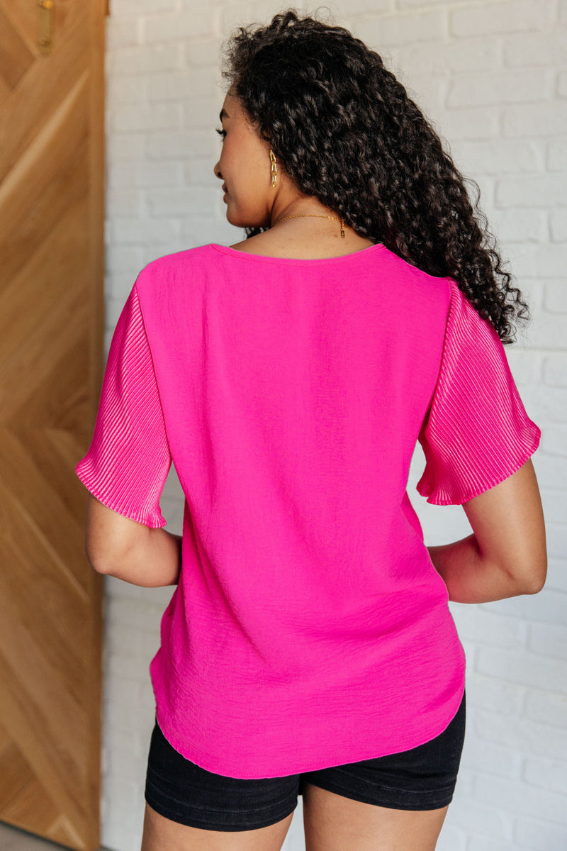 Hazel Blues® |  Pink and Perfect Ruffle Sleeve Top