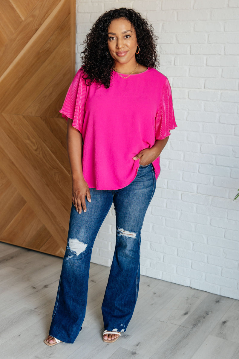 Hazel Blues® |  Pink and Perfect Ruffle Sleeve Top