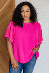 Hazel Blues® |  Pink and Perfect Ruffle Sleeve Top