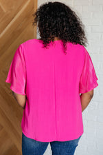 Hazel Blues® |  Pink and Perfect Ruffle Sleeve Top