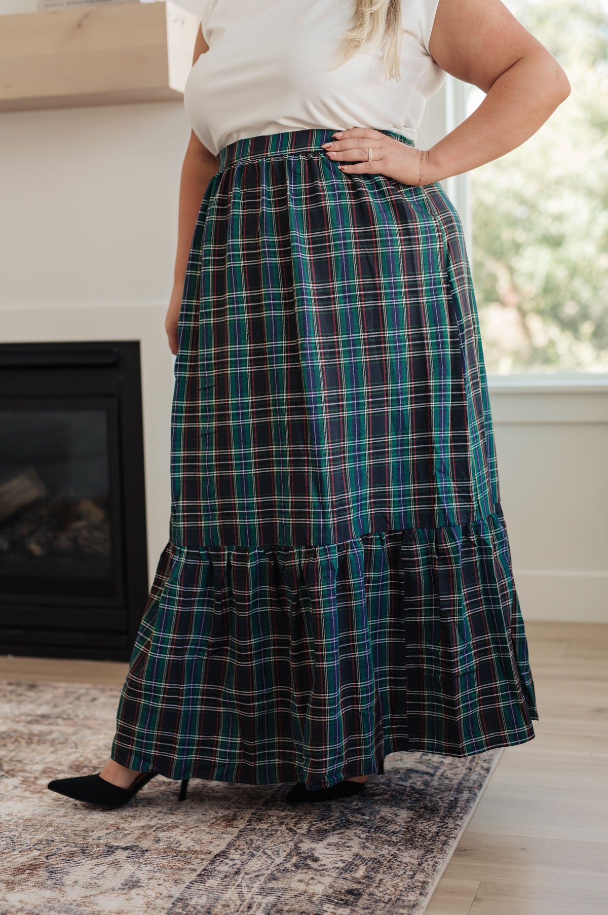 Hazel Blues® |  Plaid Perfection Maxi Skirt