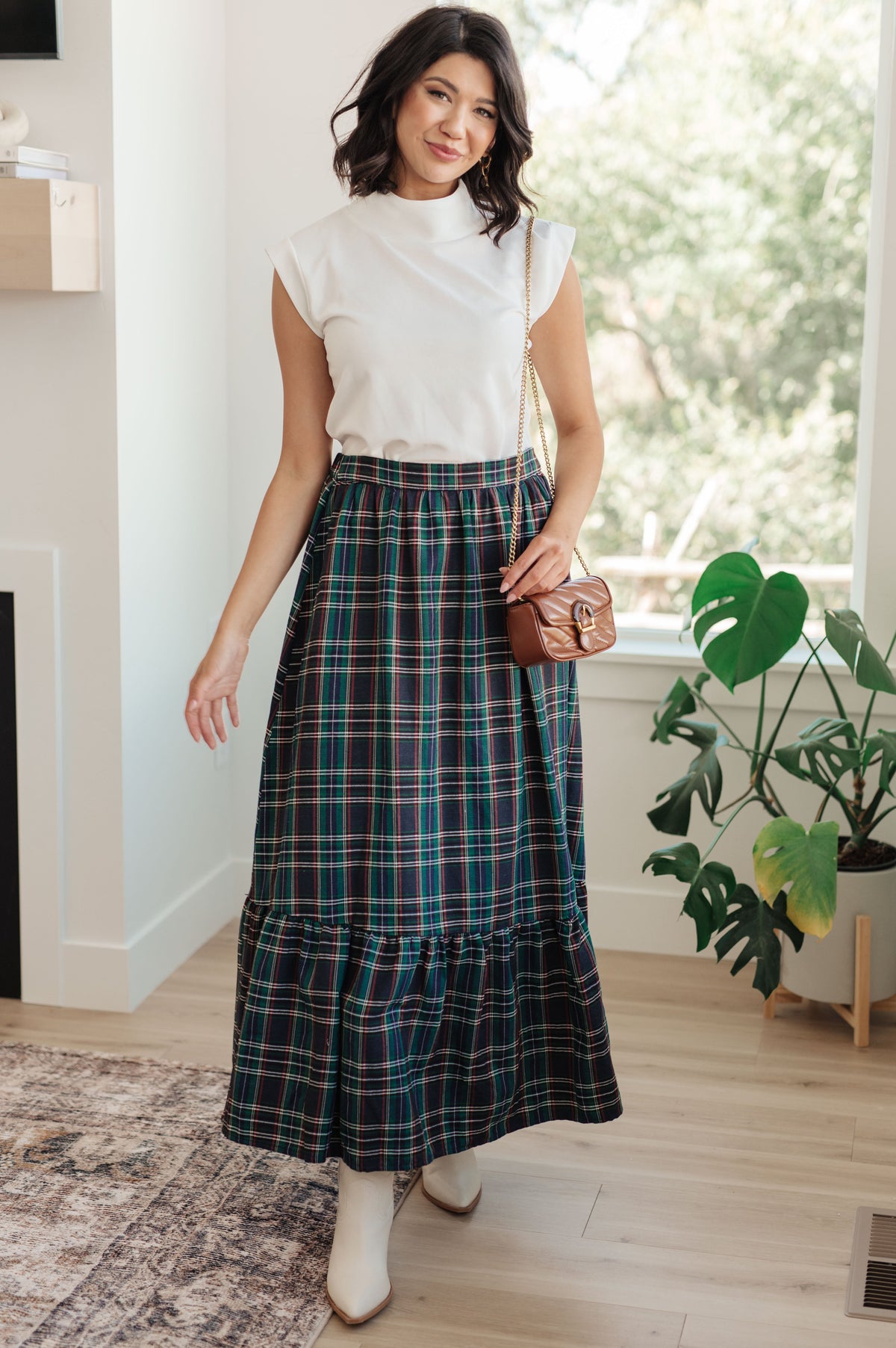 Hazel Blues® |  Plaid Perfection Maxi Skirt