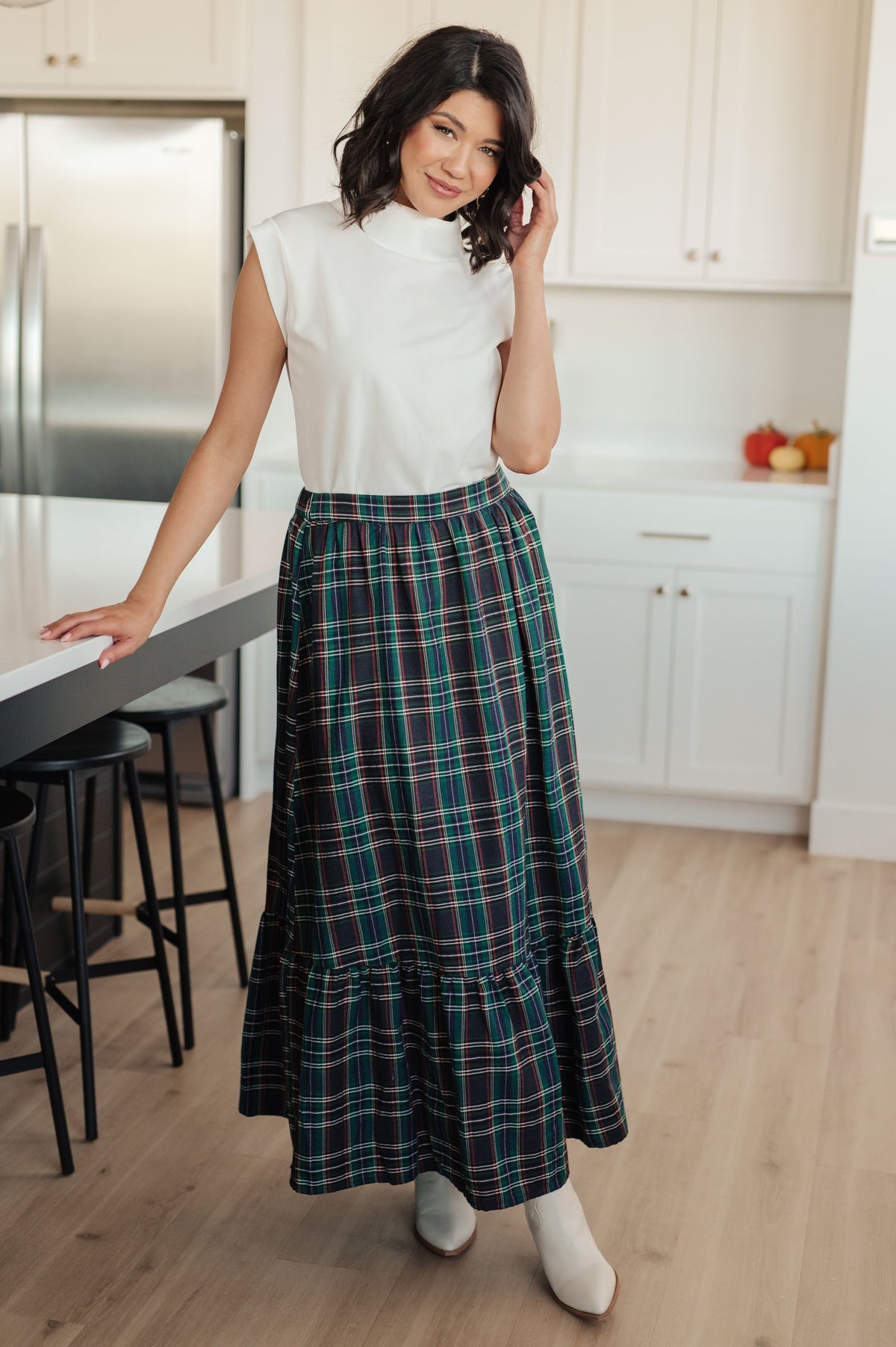 Hazel Blues® |  Plaid Perfection Maxi Skirt