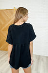 Hazel Blues® |  Plain and Sassy V-Neck Tee in Black