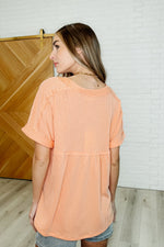 Hazel Blues® |  Plain and Sassy V-Neck Tee in Champagne Peach