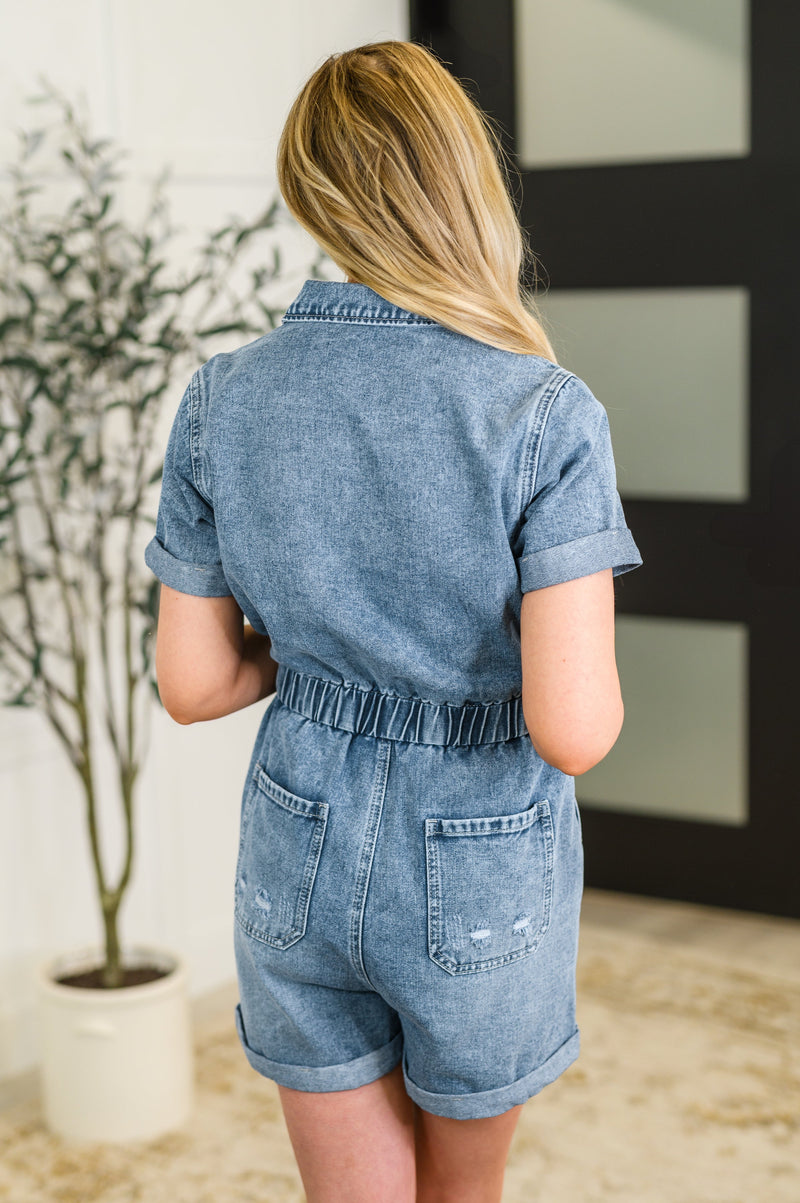 Hazel Blues® |  Pleasant and Relevant Denim Romper