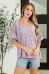 Hazel Blues® |  Pleasantly Perfect Bubble Sleeve Peasant Blouse