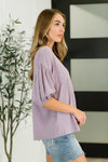 Hazel Blues® |  Pleasantly Perfect Bubble Sleeve Peasant Blouse