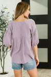 Hazel Blues® |  Pleasantly Perfect Bubble Sleeve Peasant Blouse
