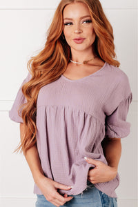 Hazel Blues® |  Pleasantly Perfect Bubble Sleeve Peasant Blouse