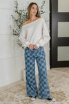 Hazel Blues® |  PREORDER: Please Detail Wide Leg Checkered Bottoms