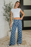 Hazel Blues® |  PREORDER: Please Detail Wide Leg Checkered Bottoms