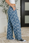 Hazel Blues® |  PREORDER: Please Detail Wide Leg Checkered Bottoms