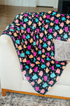 Hazel Blues® |  PREORDER: Halloween Fleece Blanket in Neon Ghosts