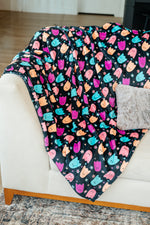 Hazel Blues® |  PREORDER: Halloween Fleece Blanket in Neon Ghosts
