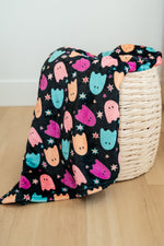 Hazel Blues® |  PREORDER: Halloween Fleece Blanket in Neon Ghosts