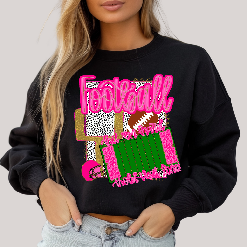 Hazel Blues® |  Preppy Stadium in Black Sweatshirt
