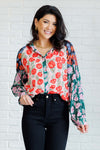 Hazel Blues® |  Presupposed Ideas Mixed Print Button Up Blouse