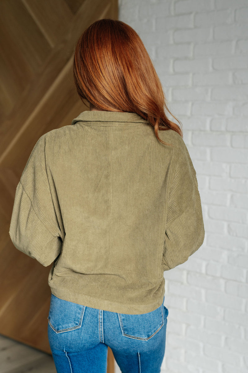 Hazel Blues® |  Primrose Corduroy Jacket in Olive