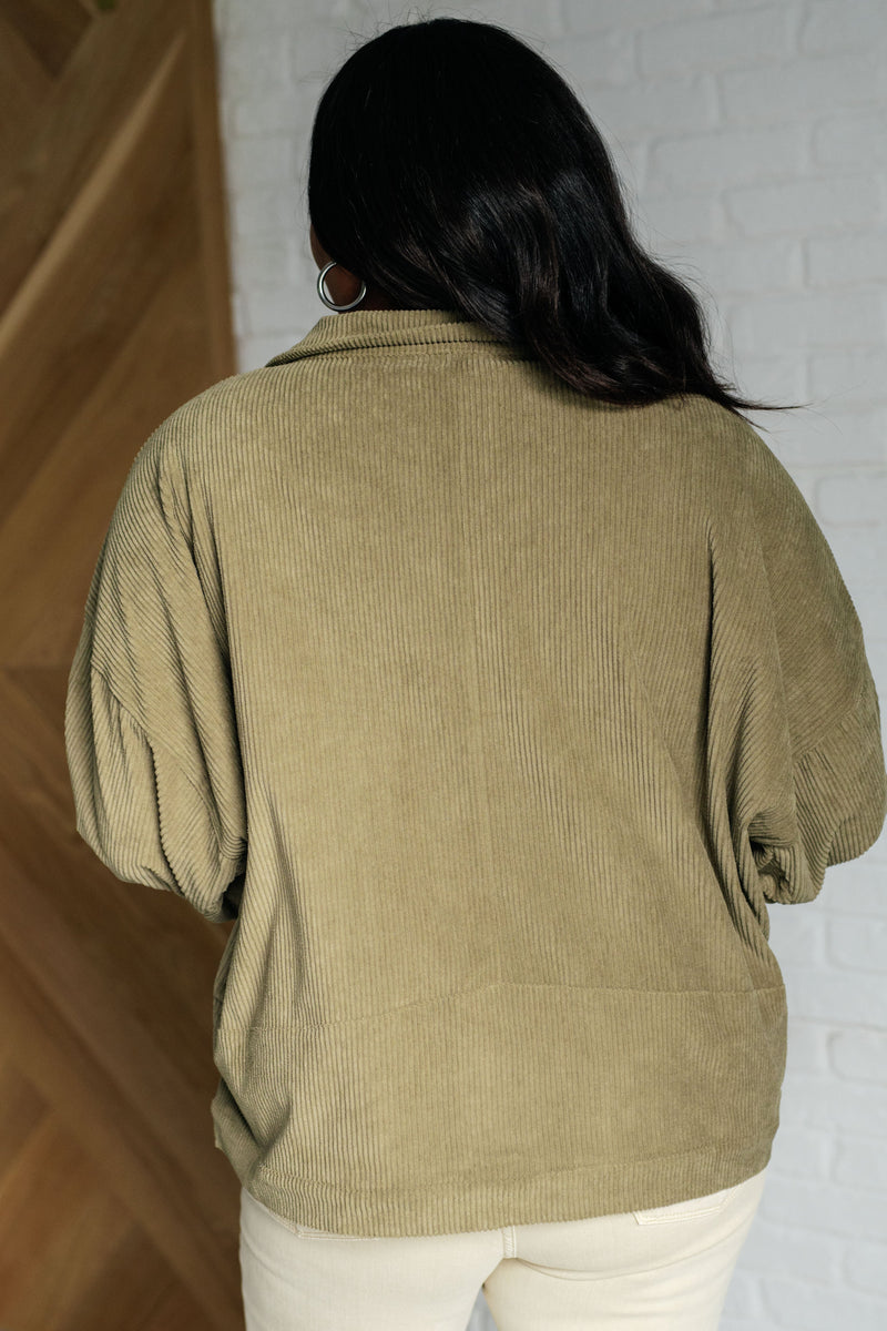 Hazel Blues® |  Primrose Corduroy Jacket in Olive