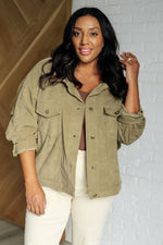 Hazel Blues® |  Primrose Corduroy Jacket in Olive