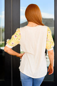 Hazel Blues® |  Primrose on Puff Sleeves Top