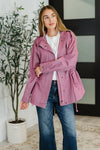 Hazel Blues® |  Puddle Jumper Full Front Zip Up Jacket in Mauve