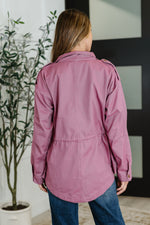 Hazel Blues® |  Puddle Jumper Full Front Zip Up Jacket in Mauve