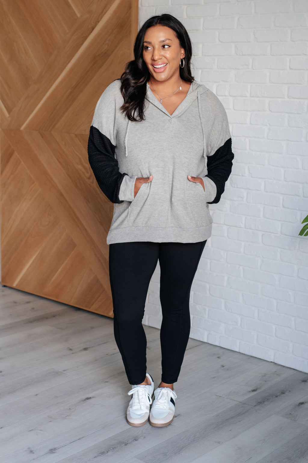 Hazel Blues® |  Pull Up Your Sleeves Color Block Hoodie -9/13/2024