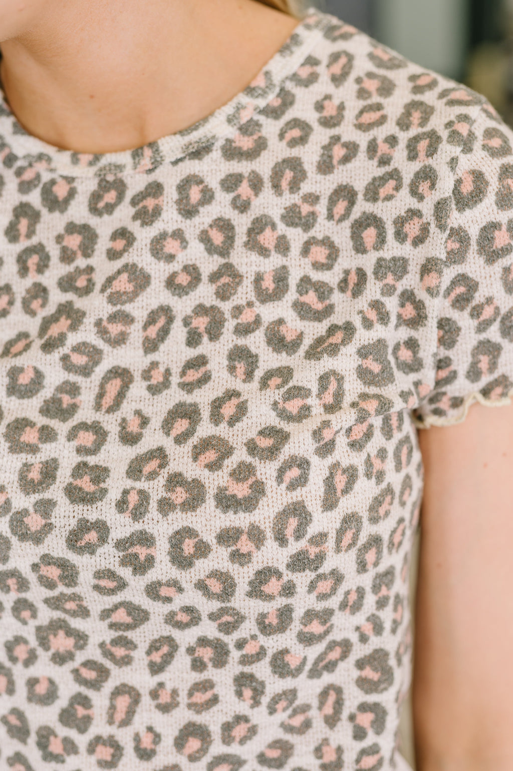 Hazel Blues® |  Purrfectly Wild Round Neck Knit Top