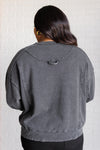 Hazel Blues® |  Quick Fix Mineral Wash Crew Neck Pullover in Black