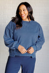 Hazel Blues® |  Quick Fix Mineral Wash Crew Neck Pullover in Psychic