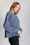Hazel Blues® |  Quick Fix Mineral Wash Crew Neck Pullover in Psychic