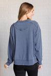 Hazel Blues® |  Quick Fix Mineral Wash Crew Neck Pullover in Psychic