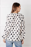 Hazel Blues® |  Quick Follow Up Floral Tile Blouse