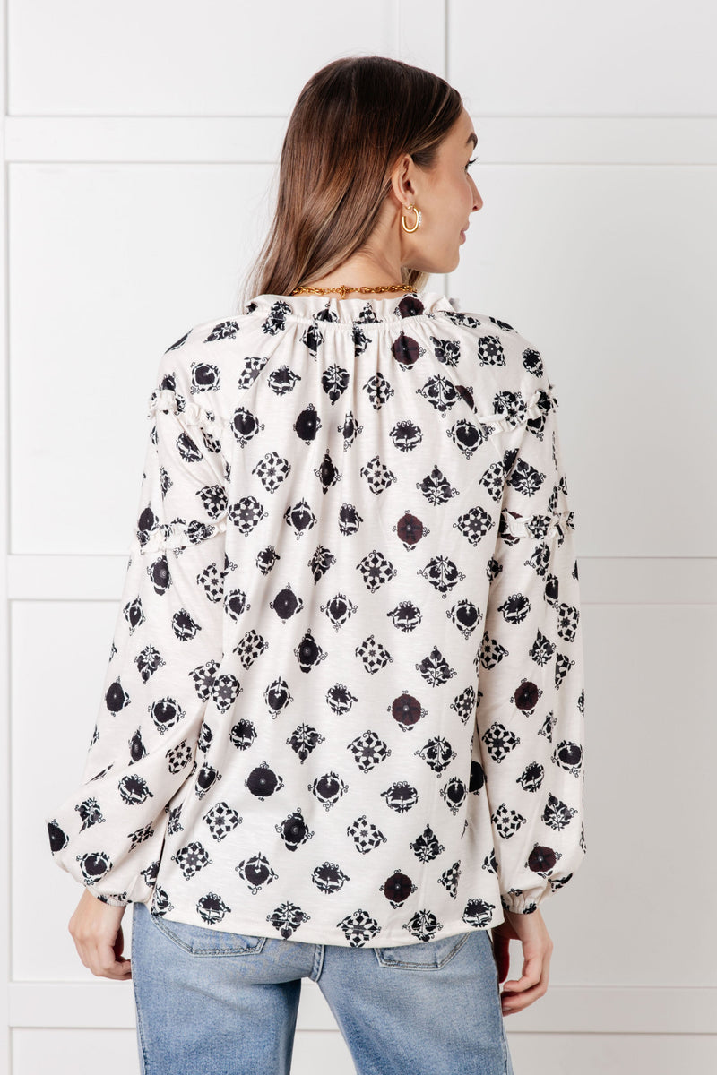 Hazel Blues® |  Quick Follow Up Floral Tile Blouse