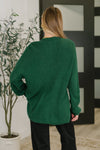 Hazel Blues® |  Quick Nap Textured Pullover in Hunter Green