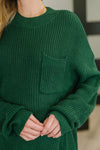 Hazel Blues® |  Quick Nap Textured Pullover in Hunter Green