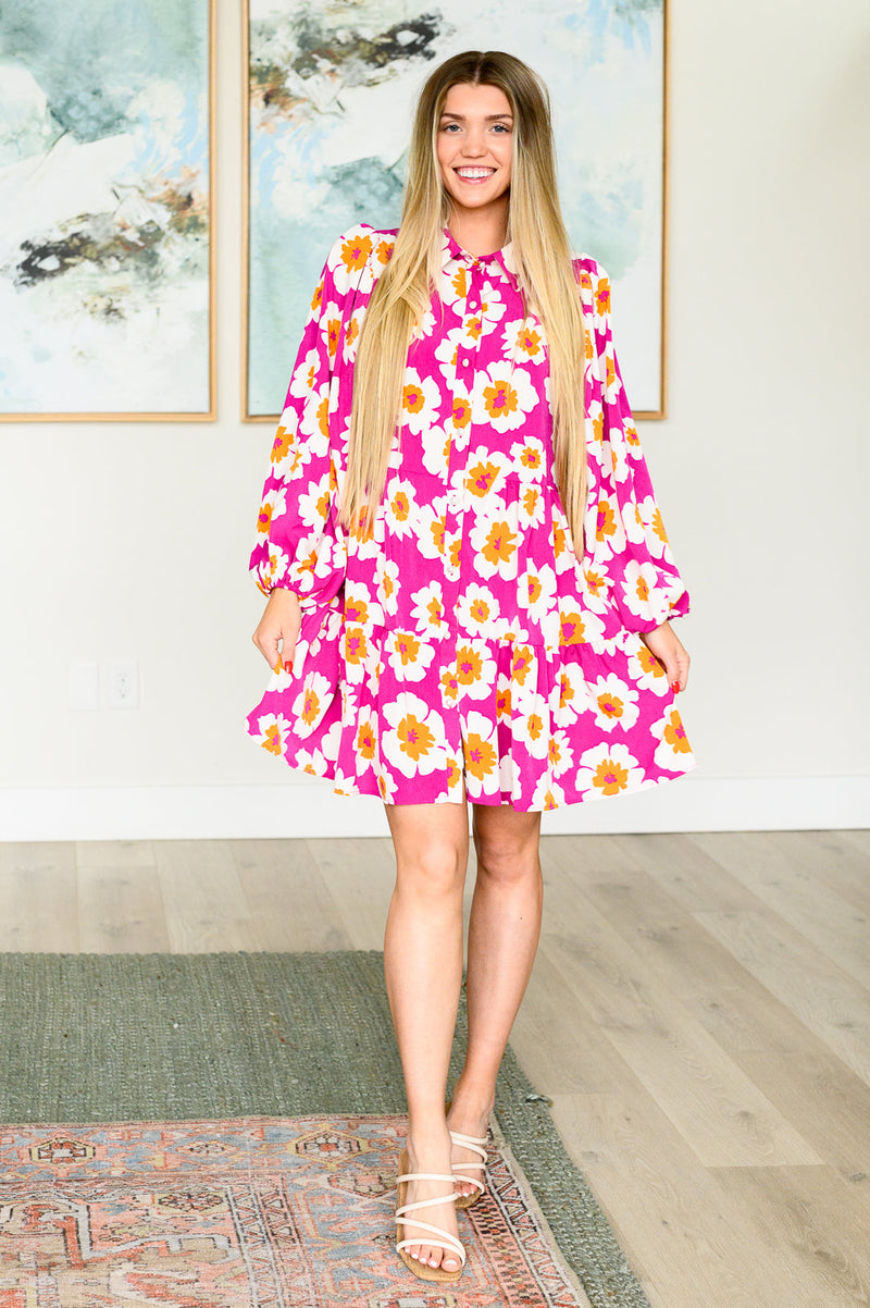 mod shirt dress Halter Skelter Shirt Dress in Mod Bloom, Size 3X