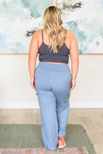 Hazel Blues® |  Race to Relax Cargo Pants in Chambray