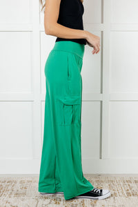 Hazel Blues® |  Race to Relax Cargo Pants in Emerald Green