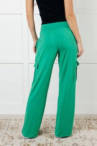 Hazel Blues® |  Race to Relax Cargo Pants in Emerald Green