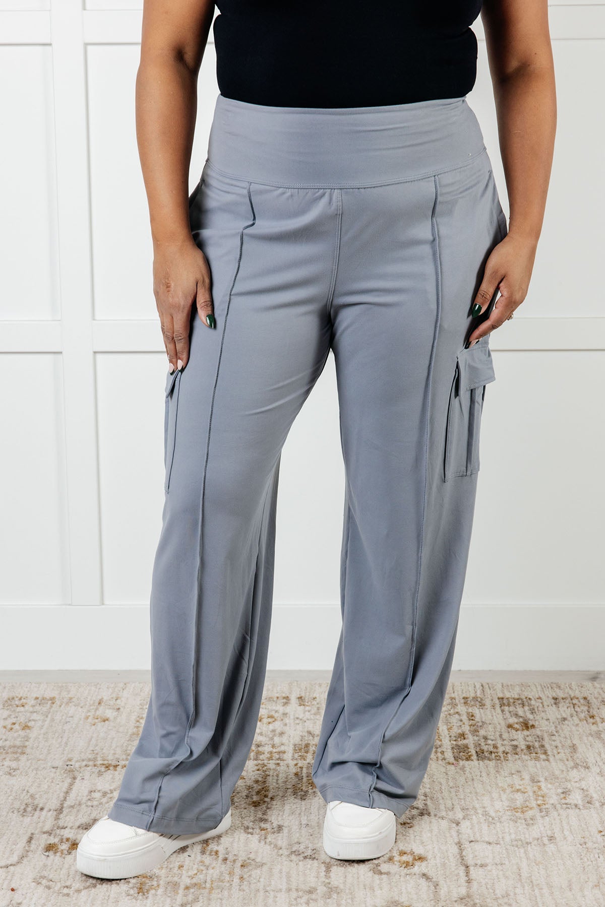 Hazel Blues® |  Race to Relax Cargo Pants in Rhino Grey