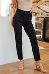 Hazel Blues® |  Reese Rhinestone Slim Fit Jeans in Black