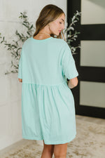 Hazel Blues® |  PREORDER: Relaxed Drop Shoulder Dress in Aqua